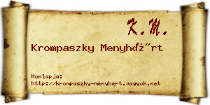 Krompaszky Menyhért névjegykártya